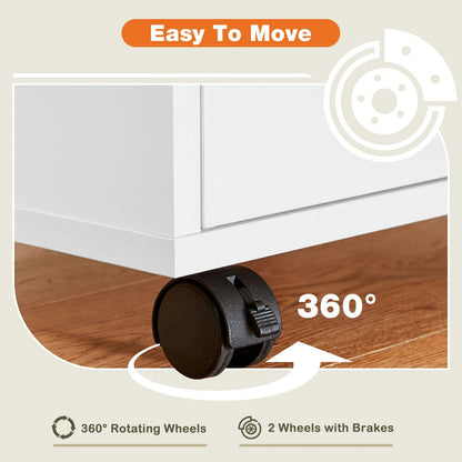 Wood Nightstand Cabinet 5 Drawers - DailyBasicNeeds.com
