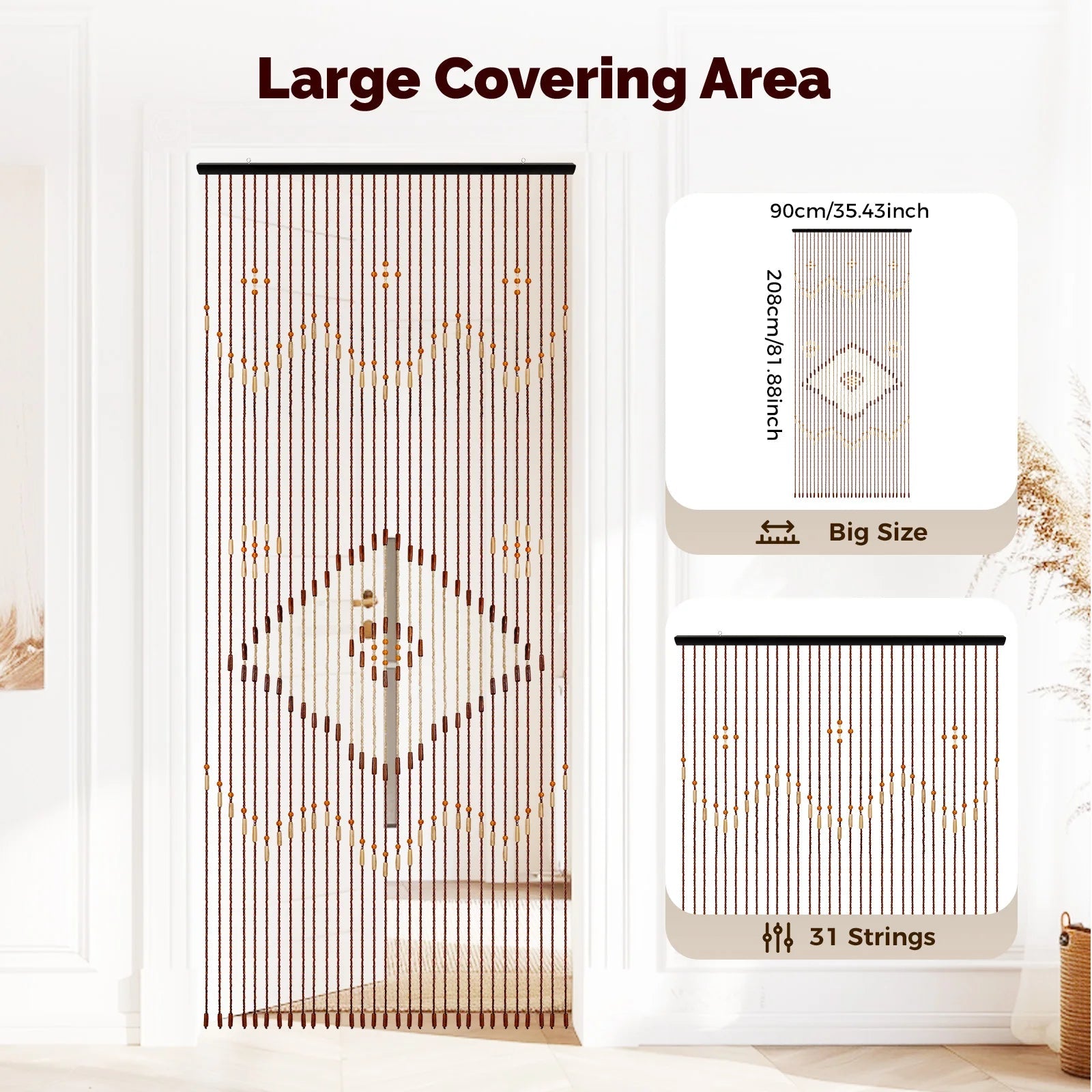 Wooden Bead Curtain - DailyBasicNeeds.com