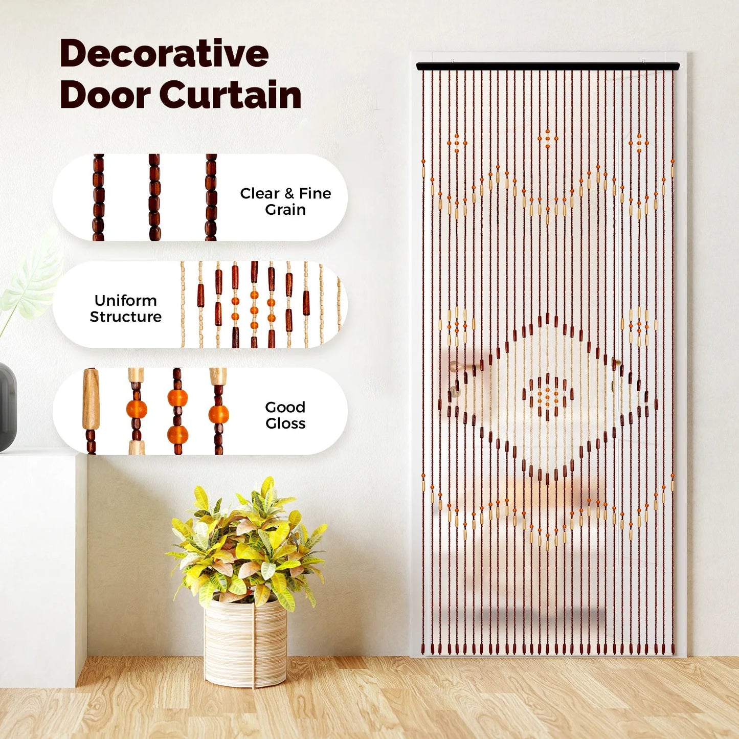 Wooden Bead Curtain - DailyBasicNeeds.com