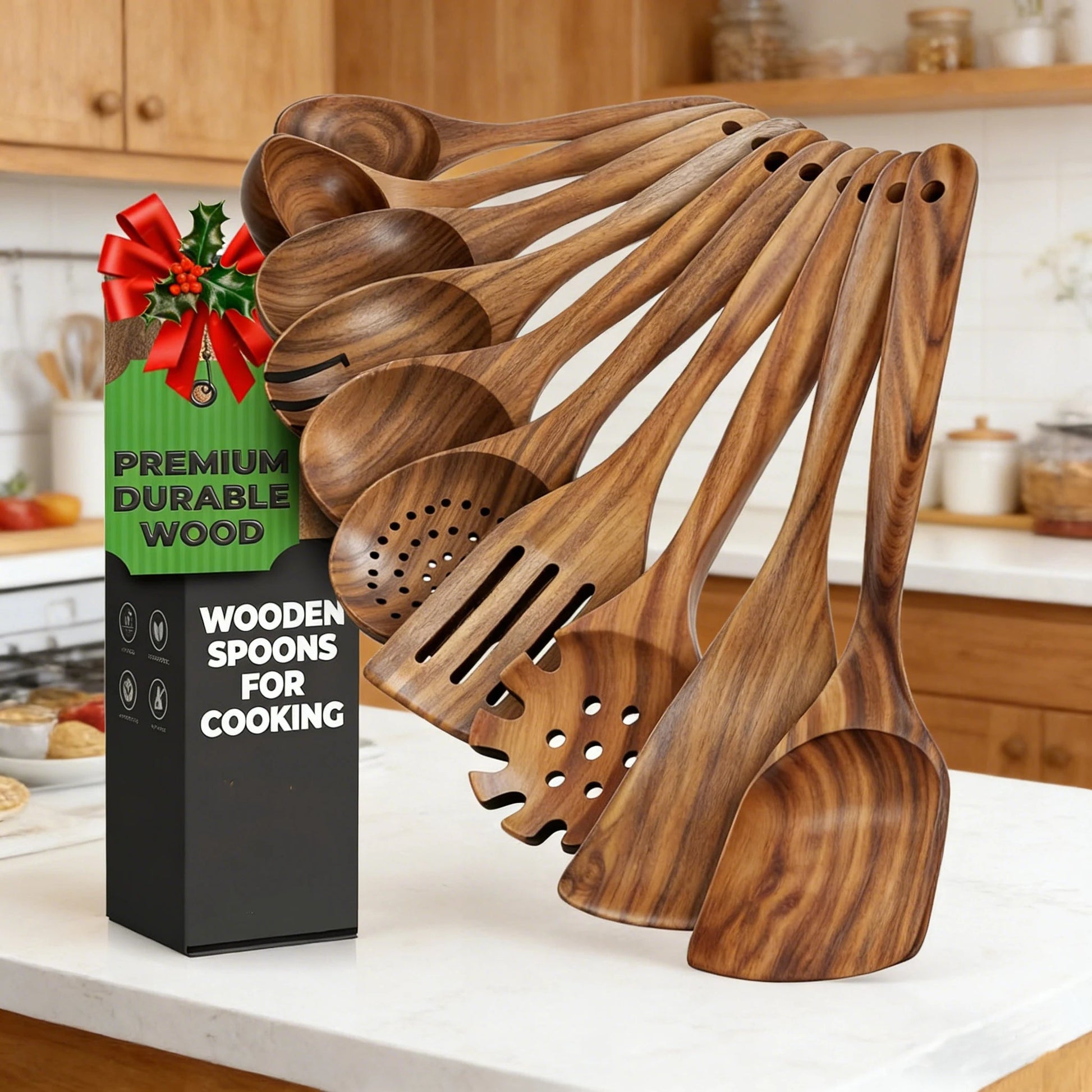 Wooden spatula non - stick pan - heat - resistant and scratch - free, perfect for stir - frying, sauces and scrambled eggs, kitchen acce - DailyBasicNeeds.com