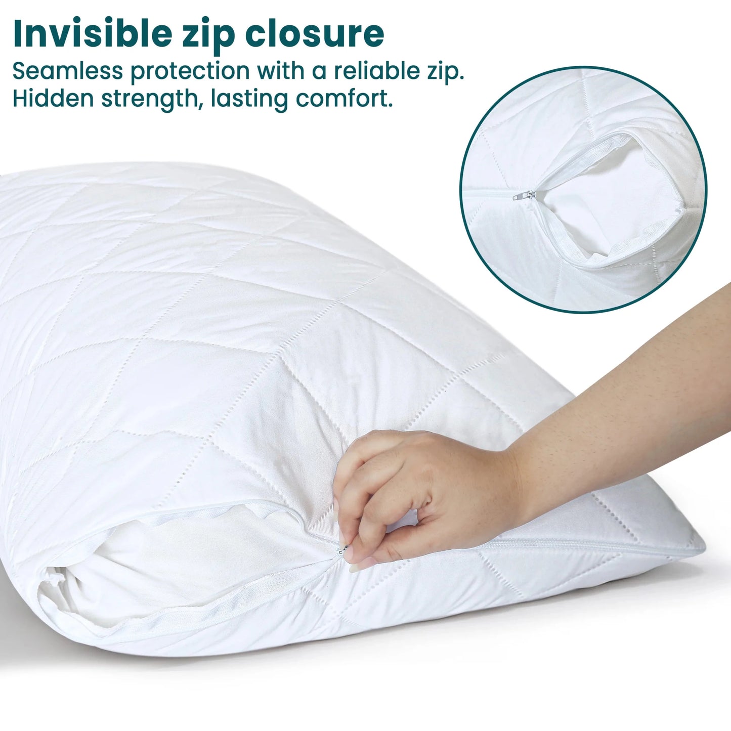 Zippered Pillow Protector - DailyBasicNeeds.com